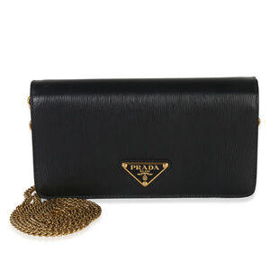 Prada Black Vitello Move Wallet On Chain